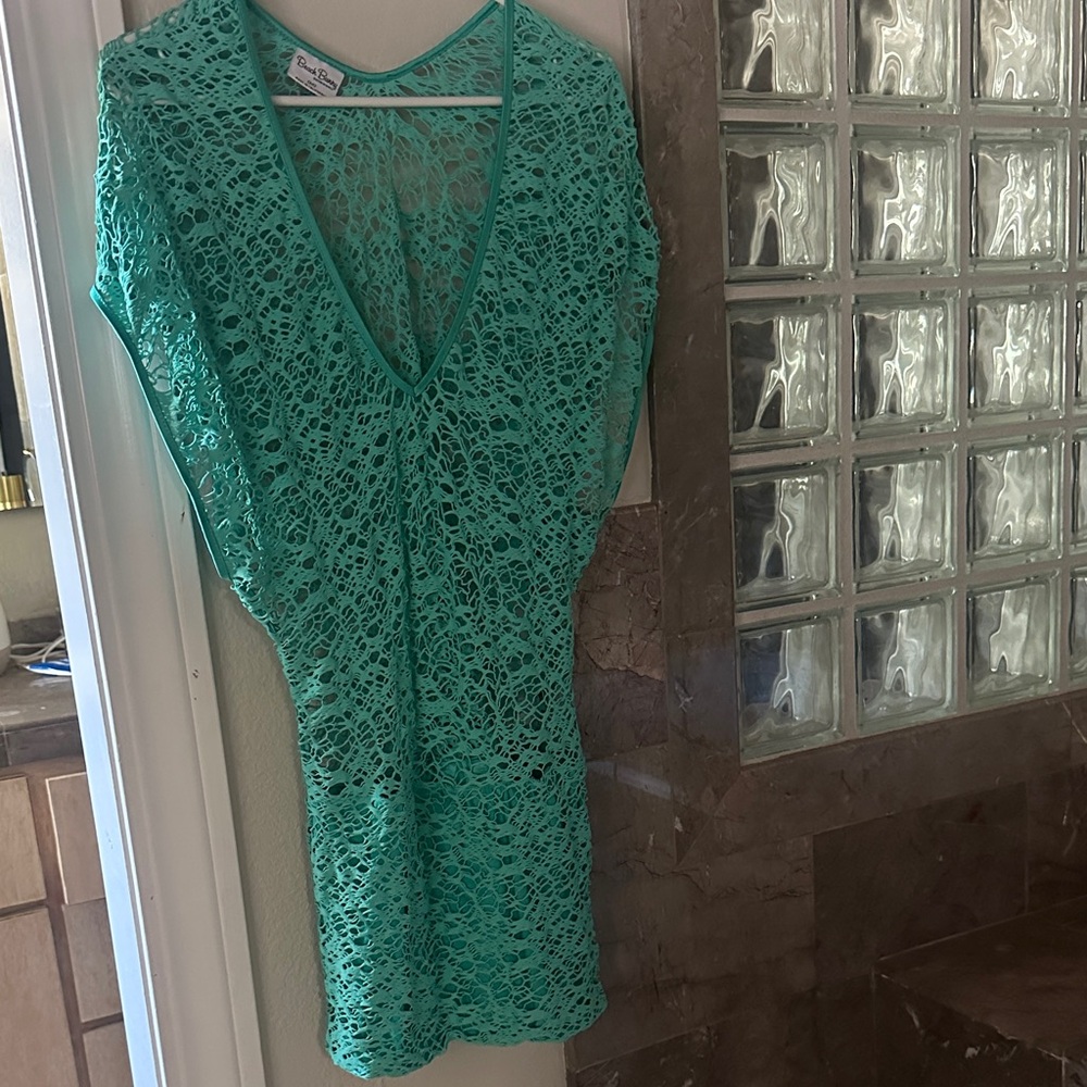 Beach Bunny Turquoise Lace cover up